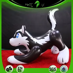 Custom Inflatable Bouncy Black Wolf To Enjoy Hongyi Toy Inflatable Squeaky Wolf Animal PVC Toys