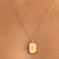 Gemnel Collier chaîne de mode en argent sterling 925 bijoux pièce rectangulaire médaillon de lotus collier médaillon photo