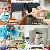Boîte à gâteau transparente en gros avec fenêtre pour gâteaux d'anniversaire et boîtes alimentaires pliables avec logo personnalisé