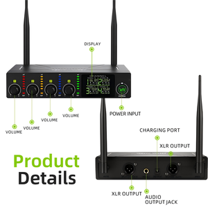 <span class=keywords><strong>Microfono</strong></span> Wireless BHA U-068 da Uno <span class=keywords><strong>a</strong></span> Quattro Canali per KTV, Palco, Conferenze, Karaoke Domestico, Ricaricabile, LED, Portatile, Prezzo all'Ingrosso di Fabbrica, LOGO OEM - Product Image 3