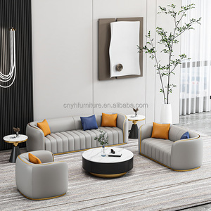 Poltrona classica in stile francese moderna angolo in vera pelle Premium Chesterfield divano Set mobili soggiorno - Product Image 6