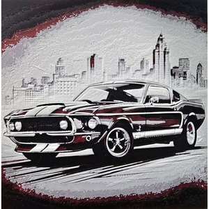 Mustang Ny City Hueforge 3D Wall Art 25 Cm X 25 Cm Creative Decor - Product Image 1