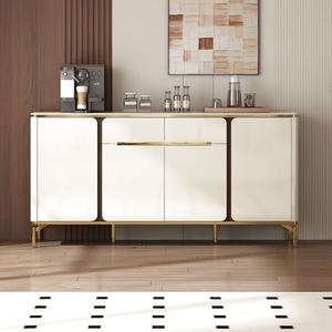 Credenza Extra Lunga Contemporanea con 2 Ante e 3 Cassetti, Mobile da Sala da Pranzo in Legno alla Moda - Product Image 4