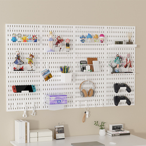 Papan Pegboard Penyimpanan yang Dipasang di Dinding, Rak Pengatur Panel Gaming, Stand <span class=keywords><strong>Display</strong></span> Serbaguna Hemat Ruang - Product Image 2