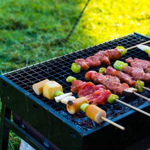 شبكة شواء مبتكرة من الفولاذ المقاوم للصدأ بتصميم مفصلي، قماش سلكي بنسج عادي لسهولة تقليب الطعام - Product Image 1