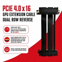 Adaptateur flexible pour station de travail de deep learning, câble d'extension à ruban plaqué argent 64 Go/s PCIe 4.0 X16 double rangée double inversé
