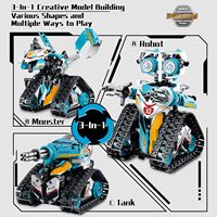 695 PCS STEM 3-en-1 App Programmable Robot WALL-E Kit de bricolage pour enfants Jouet éducatif avec pistes et engrenages