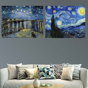 Pintura <span class=keywords><strong>de</strong></span> Diamantes DIY 40x50, Cuadro Completo <span class=keywords><strong>de</strong></span> Diamantes <span class=keywords><strong>de</strong></span> la Noche Estrellada <span class=keywords><strong>de</strong></span> <span class=keywords><strong>Van</strong></span> <span class=keywords><strong>Gogh</strong></span>, Cielo Estrellado en Degradado, Decoración Rectangular Personalizable - Product Image 2