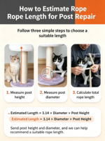 Rechange de griffoir en corde de sisal naturelle pour arbre à chat, pour chats d'intérieur