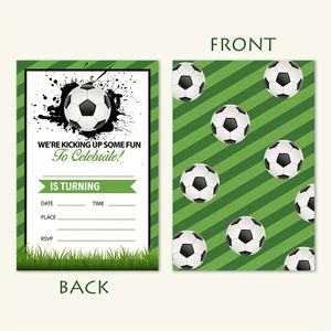 Fun <strong>Football</strong> Shaped Custom Greeting Cards Party <strong>Invitations</strong> for Teen Birthday Training Camp Events Colorful Digital Printing - Product Image 2