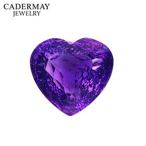 Cadermay Natural Amethyst Heart Cut 43.42ct Vivid Purple Loose Stone For Jewelry Making - Product Image 5