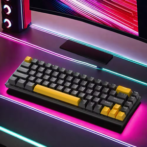 คีย์บอร์ดเกมมิ่งแบบมีสาย USB RGB สวิตช์สีเขียว 60% 68 ปุ่ม แบบถอดเปลี่ยนได้ ป้องกันการกดผิดพลาด บางเฉียบ กันน้ำ - Product Image 1