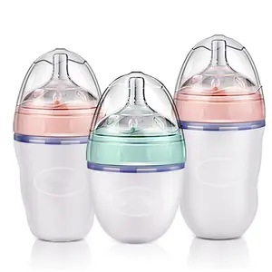 Hot Sell Baby Nursing Bottle, Professional BPA Free new Silicone Baby feeding Bottle personalizado mamadeira