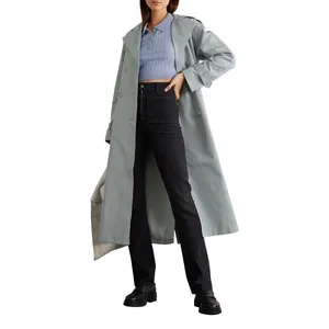 abrigo OEM fashion Cotton Blended long sleeve jackets vintage belt design women fall Winter long plus size women's trench coats