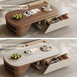 Mid Century Rolling Tea Table <b>Slab</b> Top Multi Functional - Product Image 1