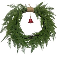 Guirlande de Noël en plastique, aiguilles de pin artificielles, clochettes rouges, ornements suspendus, décorations murales pour les fêtes, modèle SD-2
