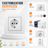 Prise murale européenne Schuko 16A 250V 1 poste Type F 2P+E blanche en gros