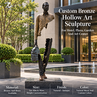 Sculpture Moderne en Bronze Creux, Finition Artisanale en Laiton et Cuivre, Art Contemporain Personnalisé pour Hôtels, Places, Jardins et Centres Artistiques