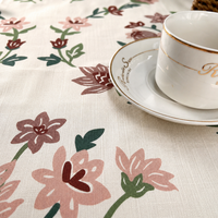 Nappe de table en lin pour événements, impression réactive, motif floral, nappe personnalisée, nappe rectangulaire, nappe à impression personnalisée