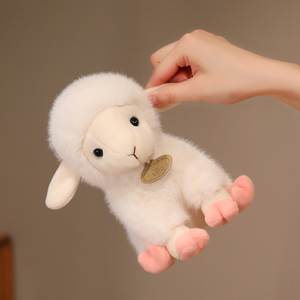 Peluche a forma di agnellino con campanello simulato, morbido e carino, ciondolo a forma di pecorella, regalo di compleanno per bambini - Product Image 4