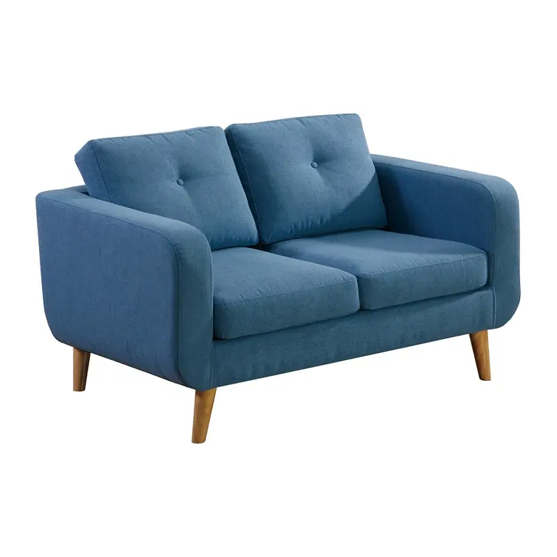 Comfortable Living Room Furniture 2 Seat/3seat blue Fabric Upholstered Sofas
