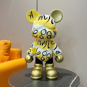 Nuova Scultura in Resina Personalizzata, Statua <span class=keywords><strong>di</strong></span> Orso Colorata, Decorazione per la Casa, Scultura Artistica <span class=keywords><strong>di</strong></span> Orso Graffiti con Salvadanaio - Product Image 4