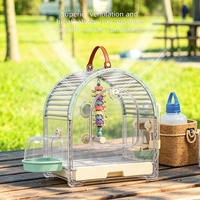 Cage à oiseaux portable de luxe moderne avec distributeur d'eau intégré, idéale pour les voyages, pour perroquets, perruches, budgies et cockatiels