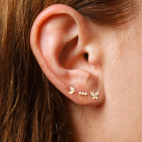 ZUOLA Novedad: Set de Pendientes de Oro Real de 18k con Anillo Liso y Zirconia, Joyería de Seis Piezas, Modelos Personalizados