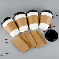 Manchon de tasse à café en papier résistant à la chaleur, double couche isolante, jetable, pour boissons chaudes, emballage protecteur