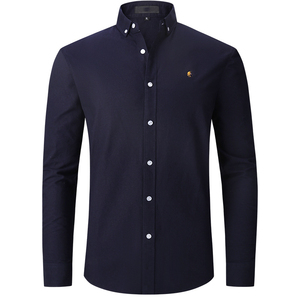Camicia da Uomo a Maniche Lunghe <span class=keywords><strong>con</strong></span> Colletto e <span class=keywords><strong>Bottoni</strong></span>, Tinta Unita, di Alta Qualità, Vendita all'Ingrosso - Product Image 4