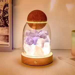 Hot Selling In Live Raw Stone Nightlight 8 Inch Etherische Olie Diffusers Kristallen Lamp Aromatherapie Diffuser Lamp Voor Genezing