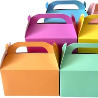 Boîtes à poignée pliables multicolores en papier écologiques pour cadeaux de fête de naissance
