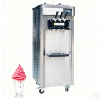 Machine à glace molle commerciale YINSHUO BQL-1800 en acier inoxydable, compatible lait et eau, 3 saveurs, fournie directement par l'usine