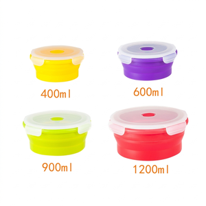 Contenitore per Pranzo in Silicone Quadrato Ermetico con Coperchio in PP, Adatto al Microonde, Ecologico, Durevole, Portatile, Capacità 1-3L, per Mantenere la Freschezza - Product Image 3