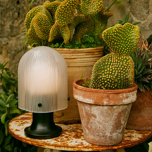 USB-oplaadbare tafellamp met Deense glazen kap, design, decoratieve sfeerverlichting voor slaapkamer, nachtkastje, restaurant, café - Product Image 6