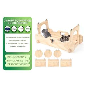 Maison pour animaux de compagnie en bois naturel fabriqué à la main petit Animal cachette cabane jouet à mâcher pour cochon d'inde Chinchilla Rat souris gerbille hérisson - Product Image 1