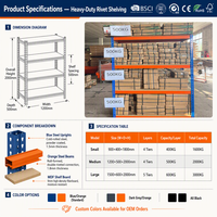 Étagères de garage industrielles réglables à 4 niveaux, capacité de 400 kg, en métal robuste