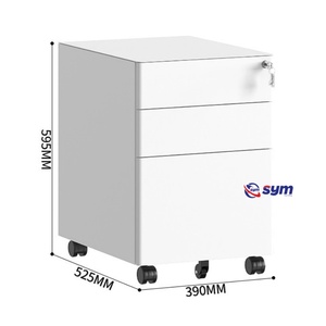 Cassettiera Mobile in Acciaio a 3 Cassetti Stile Industriale, Armadietto Portadocumenti in Metallo Resistente da Scrivania per <span class=keywords><strong>Studio</strong></span> Architettonico - Product Image 5