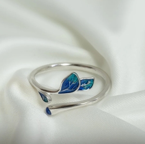 Blue Ivy <strong>Ring</strong> for Woman Christmas Gift for Her Silver Plated Jewelry Gift for Teacher Pink <strong>Ring</strong> for <strong>Mum</strong> Gift for Grandma and Mom - Product Image 1
