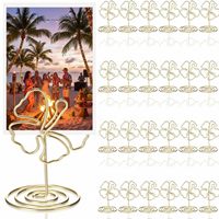 Porte-photos Hibiscus Doré, Clips Porte-Numéros de Table, Supports de Cartes Nominatives 1,96 x 1,45'' pour Centres de Table de Mariage