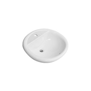 Lavabo ovale in pietra LS65 dal design semplice, con foro per rubinetto 57x49cm, per bagno, hotel, casa, appartamento - per lavabo artistico - Product Image 1