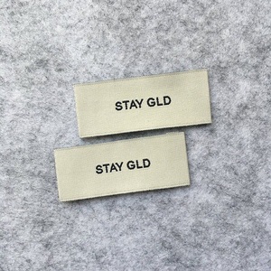 Customized Recyclable Embroidery Label Woven Clothing Cotton Woven Label Woven logo <strong>Tags</strong> for Clothes Label - Product Image 4