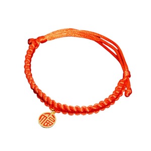 Collier réglable pour animaux de compagnie, pendentif poisson porte-bonheur avec clochette et fermoir doré, style classique, pour chat et chien, en corde rouge tressée faite main - Product Image 4