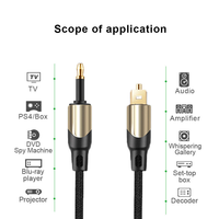 Câble audio optique numérique pour Toslink, fibre optique Home Cinema Toslink vers mini prise 3,5 mm avec connecteurs métalliques