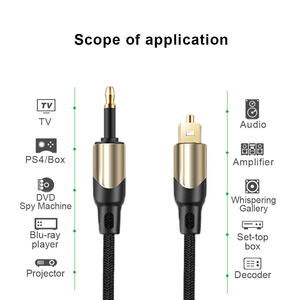 <span class=keywords><strong>Cable</strong></span> de <span class=keywords><strong>Audio</strong></span> Óptico <span class=keywords><strong>Digital</strong></span> para Toslink, Cine en Casa, Fibra Óptica Toslink <span class=keywords><strong>a</strong></span> Mini Conector de 3.5mm con Conectores Metálicos - Product Image 4