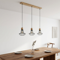 Lámpara Colgante Decorativa con Forma de Nido de Pájaro, Cable de Alambre Negro, para Comedor, Cocina, Isla