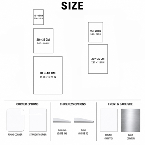 Panneau <span class=keywords><strong>publicitaire</strong></span> vierge en aluminium pour sublimation personnalisée, <span class=keywords><strong>plaque</strong></span> métallique imprimable pour la publicité, la décoration murale de la maison et des entreprises, utilisation en intérieur - Product Image 2