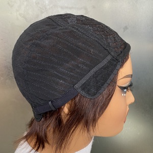 วิกผมตรงสีน้ำตาลแบบสั้น ความยาวระดับ<span class=keywords><strong>คาง</strong></span> ทรงพิกซี่คัท ไม่มีหน้าม้า  ไม่มีเชือกผูก  ไม่ต้องใช้กาว  ทำจากผมแท้แบบเวอร์จิ้น เรมี่ คิวติเคิล - Product Image 6