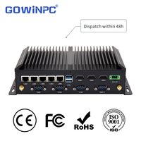 PC de Red sin Ventilador Gowin GY-K82, 8.ª Generación i7-8550U 4.0GHz, 4 Puertos LAN Gigabit Intel, 6 Puertos COM RS232/422/485, 3 HDMI, M.2 MSATA, DC 12-36V