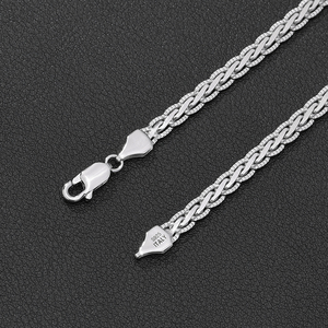 Collar de Plata de Ley 925 de Alta Calidad al por Mayor, Estilo Punk Simple, Cadena de 4.3mm, para Hombre y Mujer - Product Image 4
